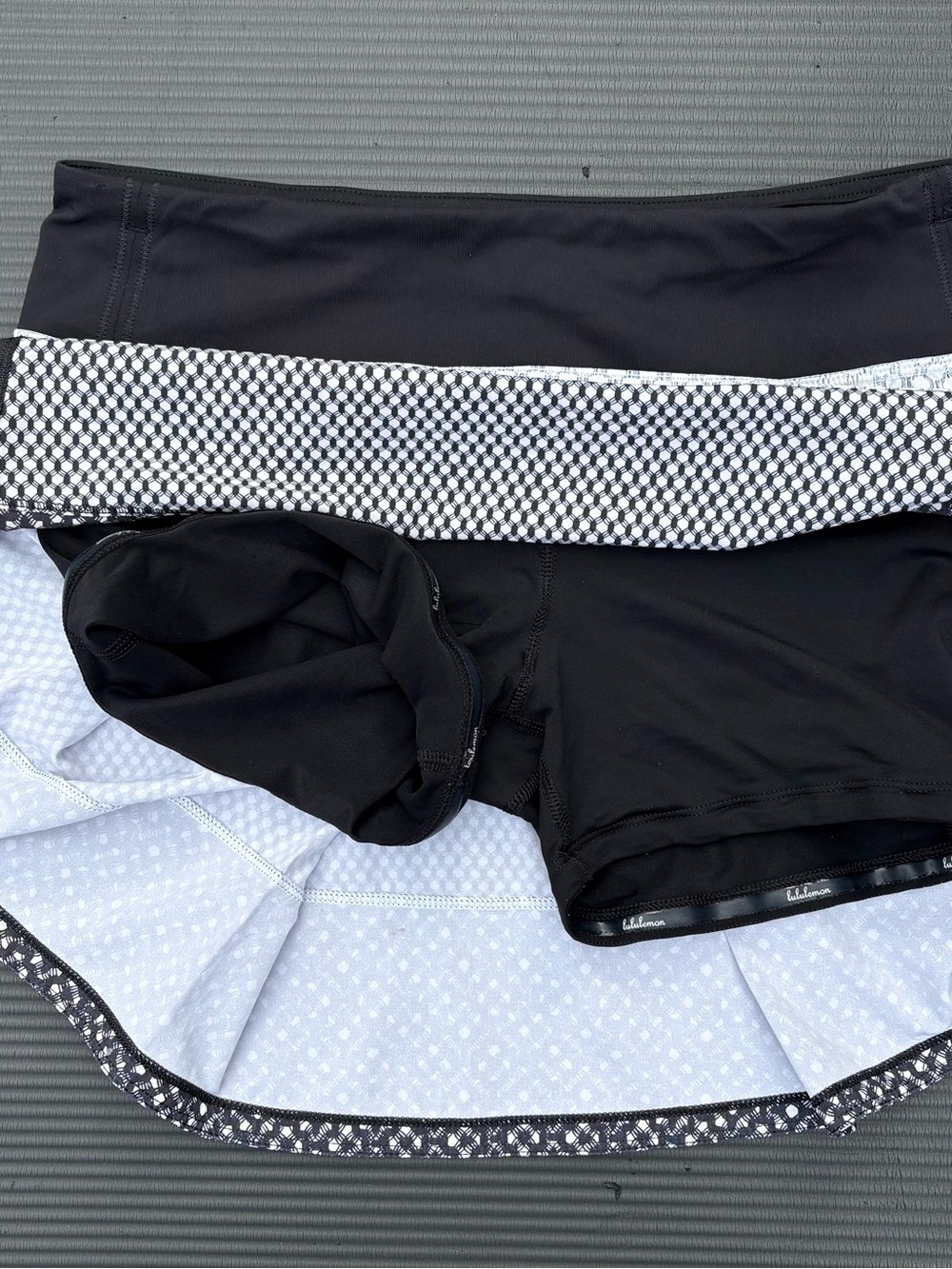 Lululemon Pace Rival Skirt II Black and White Tiered Dotted Skirt - Picture 6 of 7